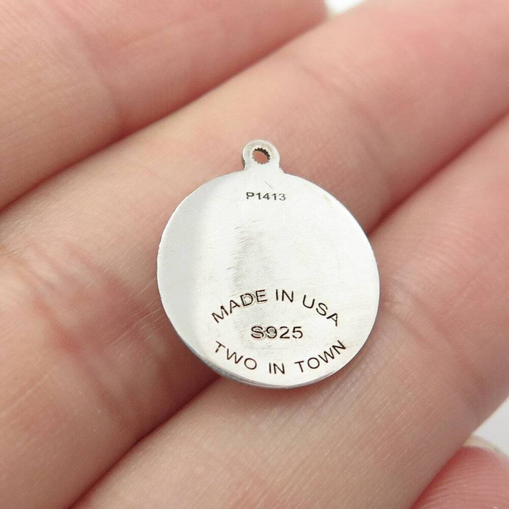925 Sterling Silver USA Two In Town Lion Charm Pendant - Picture 2 of 8